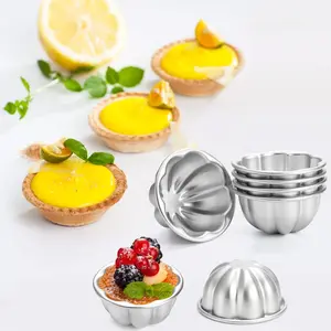 Set of 12 Tart Mould Pudding Cup Mold 3.7 * 1.7 Inch Baking Cups Cupcake Liners Baking Tools for Cake, Tartlets, Brownies, Popover, Quiches, for Wedding Holiday Easter Parties summervibes