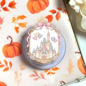 Fairytale Castle Phone Grip/Kindle Grip Pastel Princess Aesthetic MagSafe Holder, Cute Fantasy Floral Phone Stand, Dreamy Coquette Mobile Accessory