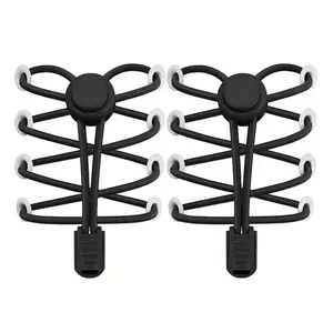 1 Pairs No-Tie Elastic Shoelaces (Black) - Stretchable, Washable Sport Laces for Men & Women | Quick-Wear, Strong Hold, Won’t Loosen Even While Running Footwear Bridal