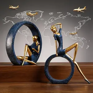 Elegant Girl Statue for Home Decor, Traditional Style Book Reading Yoga Figurine, Perfect for Living Room, Office, Shelf Art Decoration