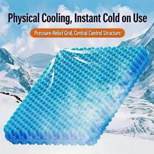 Summer Honeycomb Gel Ice Cool Seat Cushion, Breathable Pressure Relief Tailbone Protection, Car Office Dual Use Chair Pad, Soft High Elasticity