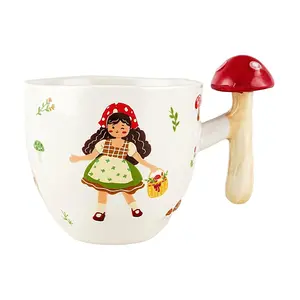 Golden Lion Cute Red Mushroom Mug 230ML - Adorable Ceramic Coffee Cup for Home & Office Golden Lion Cute Red Mushroom Mug 230ML - Adorable Ceramic Coffee Cup for Home & Office