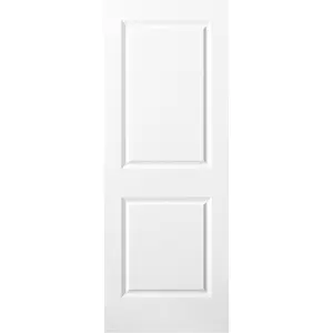 30"x80" Raised 2-Panel Square Smooth White Primed Hollow Core Interior Molded Door Slab, NOT Pre-drilled and NOT Included Hardware, Paintable Interior Door for Pantry, Laundry, Closet