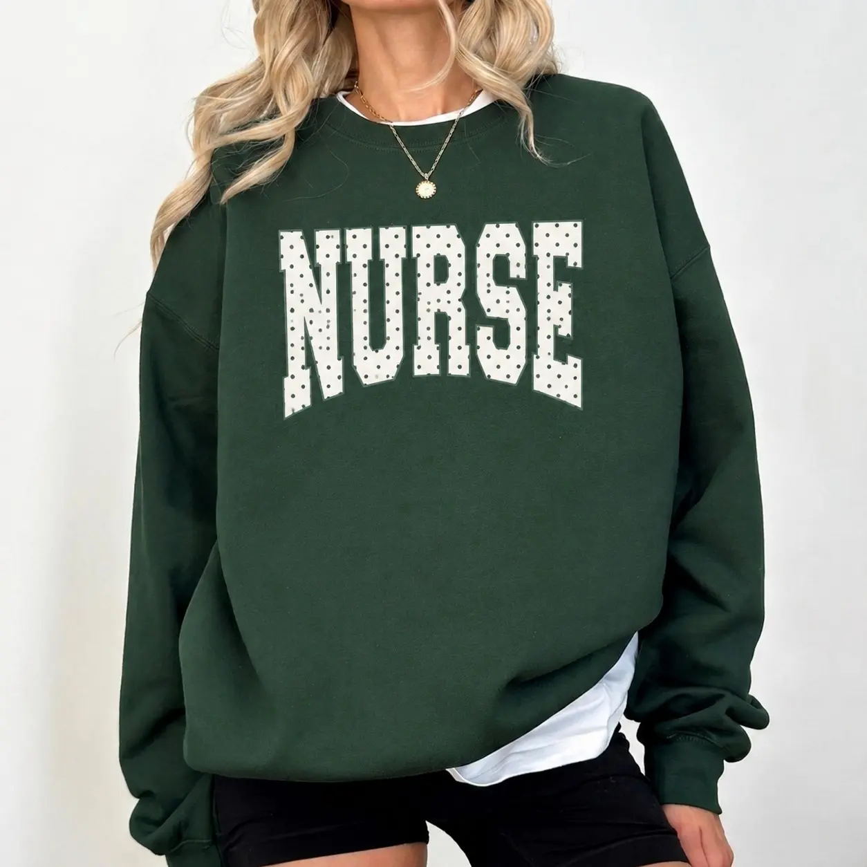 Nurse Sweatshirt, Blue Polka Dot Nurse Sweater, Cottagecore RN Crewneck, PICU Healthcare Worker Gift, Cozy Nursing Pullover for Nurses!