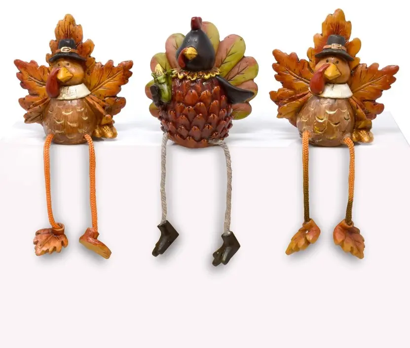 Thanksgiving Turkey Ceramic - Set of 3! Perfect for Fall Decor, Table Centerpieces, and Autumn Parties