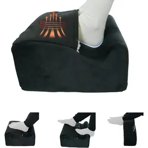 Foot Rest for Under Desk at Work,Ergonomically Designed Home Footrest with Warm Feet Pocket,Comfort Foam Foot Stool Used As A Foot Or Leg Elevator Under Desks,Office Chairs & Sofas or Couch - Black