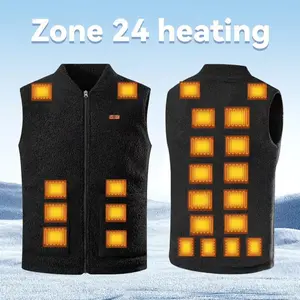 Upgraded Version 24 Heated Vest Zones Electric Heated Jackets Men Women Sportswear Heated Coat Graphene Heat Coat USB Heating Jacket For Camping