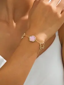 Women's Lucky Four-Leaf Clover Five-Leaf Bracelet, Fashionable High-Quality Jewelry Accessory, Versatile Design for Daily Wear