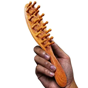 Natural Wooden Loc Brush for Microlocs & Sisterlocs, Prevent Locs Getting Tangled or Merging, Massage Brush for Scalp Relaxing & Distributing Hair Products, Compact Size Light Weight