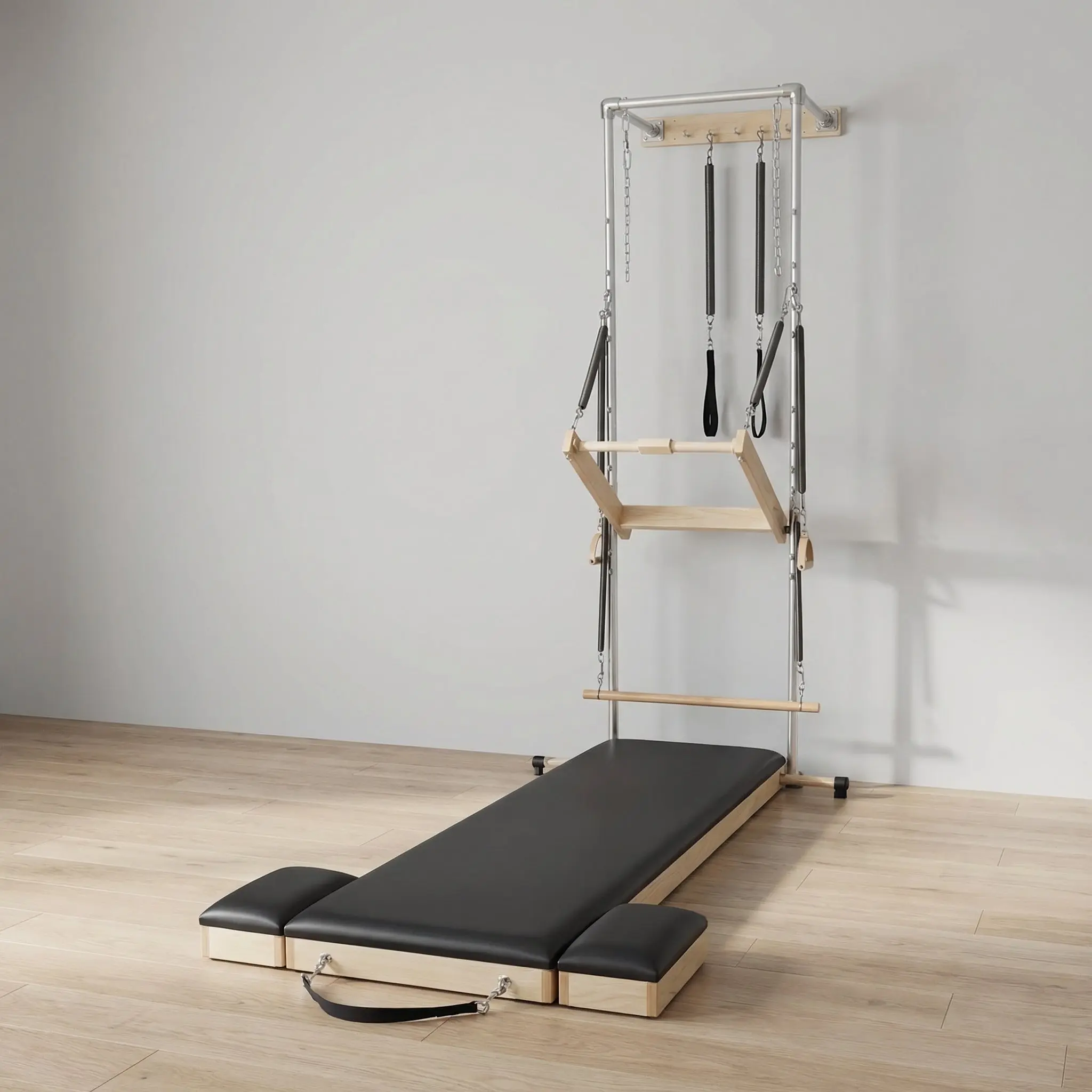Pilates Cadillac Wall Unit with Platform Mat - Springboard Tower Alternatives Trapeze Pilates Wall Tower Unit