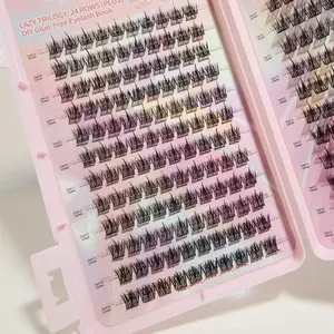 Self-adhesive false eyelash set, segmented self-adhesive lashes, no additional glue required, natural appearance, cluster lashes, Fluffy volume eyelashes, fluffy and lightweight, DIY Eyelash Extensions, cosmetics