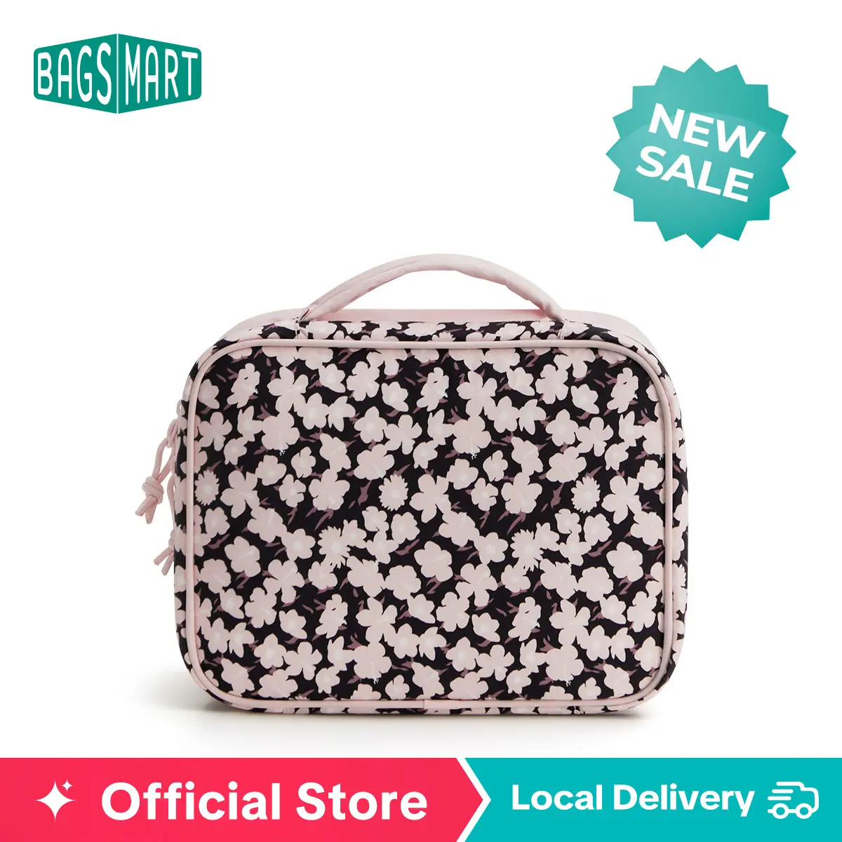 【NEW IN】BAGSMART Crush Cosmetic Bag - Lightweight Travel Makeup Bag with Detachable Brush Holder & Dual-Zone Storage for Skincare & Cosmetics