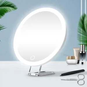 Charging Led Fill Light With Light Bracket Rotating Makeup Mirror White Black