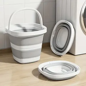 Foldable buckets, foldable water jugs, portable plastic buckets, when folded, they don't occupy too much space. Portable outdoor car fishing buckets, household large-capacity dirty laundry baskets, washing buckets, foot soaking buckets, multi-functional f