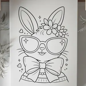 DTF Transfer Outline - Press & Paint Outline, Color your own DTF Print - Easter - Bunny - Coloring Activity - Sip and Paint  Party