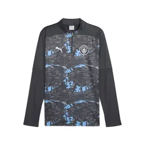 PUMA Mens Manchester City F.C. Prematch Quarter Zip  Casual - Grey
