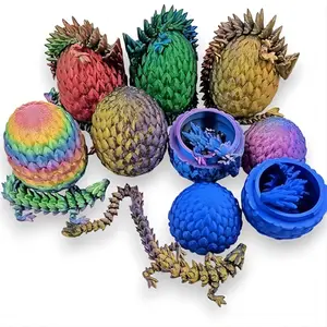 3D Printed Rock Dragon Statue, 1 Count Creative Colorful Gradient Design Dragon Egg Statue, Decorative Ornament for Home Office Desk