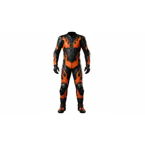 Motorcycle Racing Suit One Piece Genuine Cow Leather Track Bike Protective Gear
