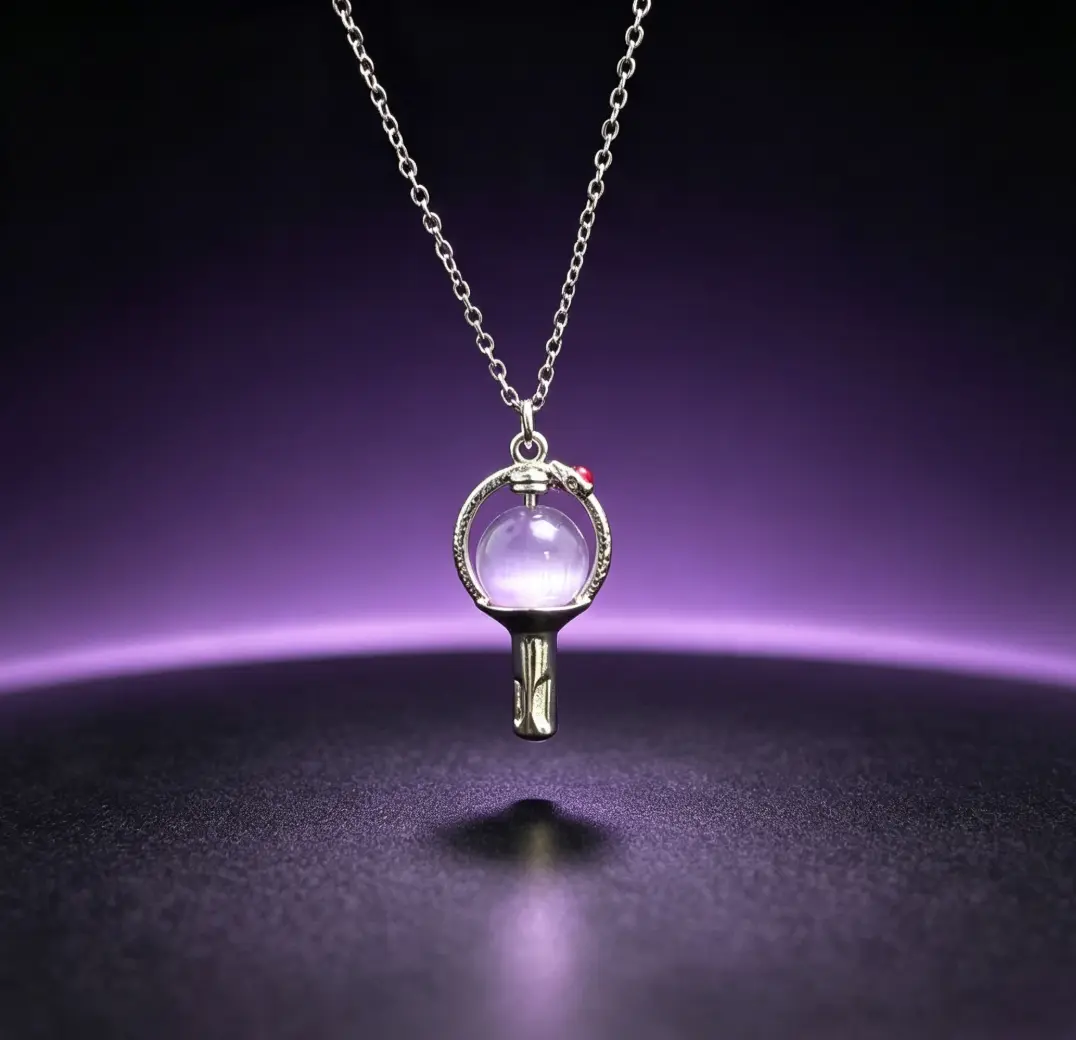 Microphone Light Stick Pendant Necklace,  K-pop Light Stick Choker Accessory Jewelry, Cute Clavicle Collarbone Chain, Creative Fashion Charm Necklace, Exquisite Ornament Gift for Women Concert Lovers