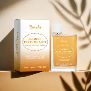 Roxelis Jasmine Perfume Mist Irresistible and Sunny 100ml 3.38fl Oz Pistachio Almond Caramel Jasmine Scent