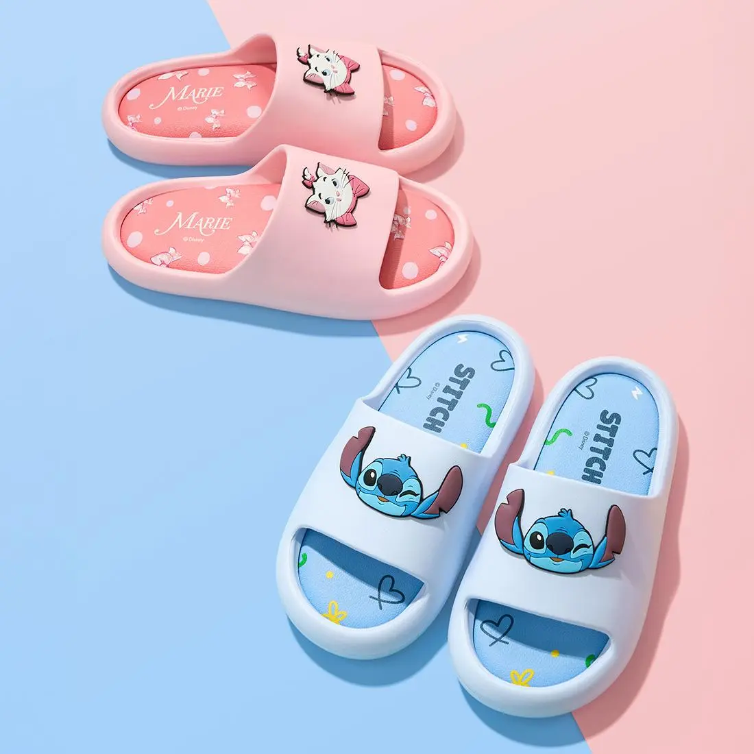 Disney Stitch Slippers for Women, Cushioned EVA Slip On Slides with Non-Slip Sole, Lightweight Casual Indoor Home Footwear, Casual Home Slippers, Eva Foam, Slide-On Slipper