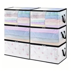 6-Pack Clothing Storage Bags with Foldable Thick Blanket for Organizing Clothes Storage Bags Bedding Bags