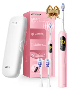 【SAKYPRORAL】Kids Electric Toothbrush for Boys & Girls Teens (6-15Y), Smart Screen with Brushing Score, Soft Bristles, Visual Timer for Braces, 150 Days Battery with Travel Case