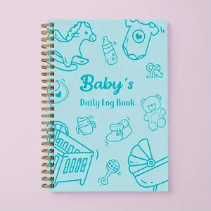 1 Pc A5 Baby Daily Log Book for Newborns Baby Feeding Track Log Journal and Monitor Nursing Tracker, Sleep, Diaper, Activities Schedule Planner for Nanny New Parents Gift, 100 Pages, Planner Notebook, Spiral Bound Planner