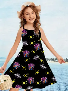 Idol Girl Group K-Pop Backless Dress, Bottom Star 3D Printed Summer Fashion, Comfortable Soft Casual Daily Wear