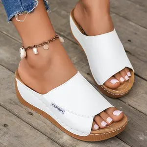 Women's Comfortable Arched Support Skateboarding Sandals - Breathable, Fashionable, Soft Bottom, Middle Heel, Open Toe, Suitable for Casual Wearing Chestnut, Black, White, Blue, and Brown Women's Sandals