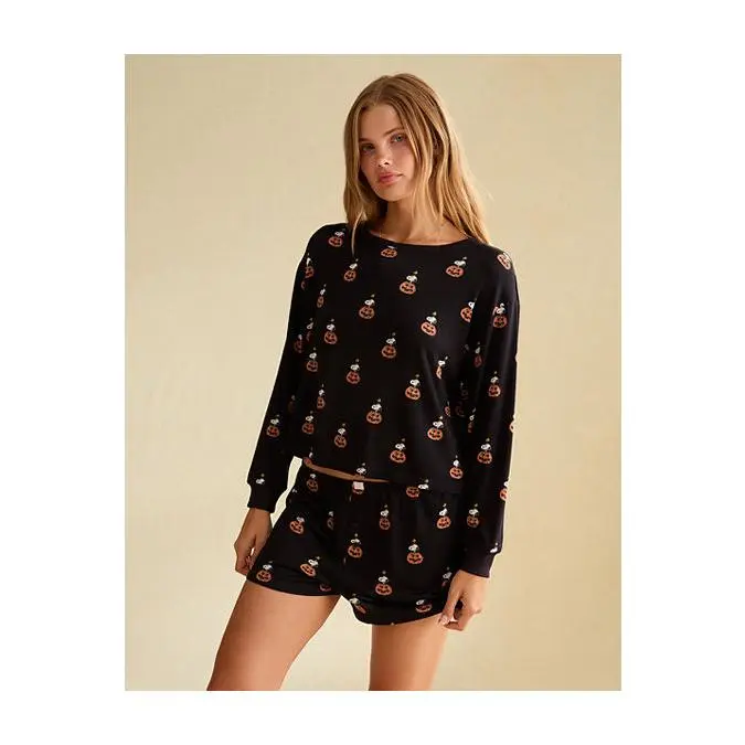 AE Luxe Plush Snoopy Long Sleeve + Short PJ Set