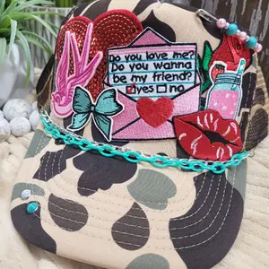 Check Yes or No Foam Snapback Trucker Hat with Hat Chain and Pin - Stylish Design for Casual Wear