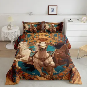 Horse Comforter Set,Galloping Horse Comforter for Men Women,White Horse Bedding Set,Cute Horse Duvet Set,Horse Microfiber Bedroom Home Decor Quilt Set
