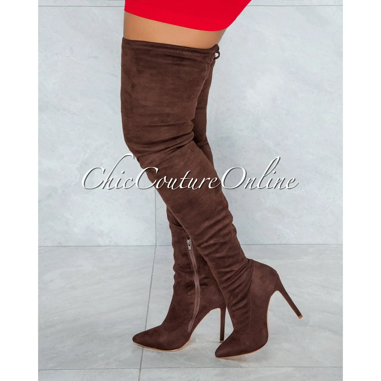 *Vogue Chocolate Faux Suede Over-The-Knee Boots