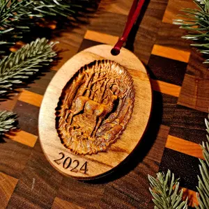 Stained Carved Deer 2024 Christmas Ornament | Holiday Season Ornament Light Decoration Decor Tree
