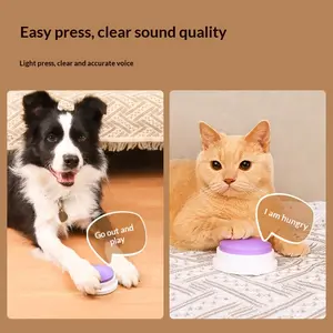 Recordable Dog Training Buttons for Communication - Pet Talking Voice Sound Buzzer, Interactive Learning Toys for Dogs & Cats, Press-to-Talk Bungee tornado silicone feeder puppy small chew Chewing Ball Custom 3D Holographic Memorial Box safe Holiday Set