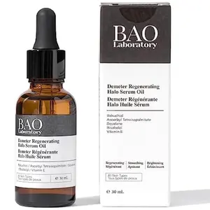 BAO Laboratory Demeter Regenerating Halo Serum Oil | Bisabolol, Vitamin E, Bakuchiol & Squalane | Facial Serum for Wrinkles, Acne, Dryness & Finelines | Face Serum For All Skin Types (30 ML) Skincare Anti Aging Moisture Smooth Skin Repair Comfort