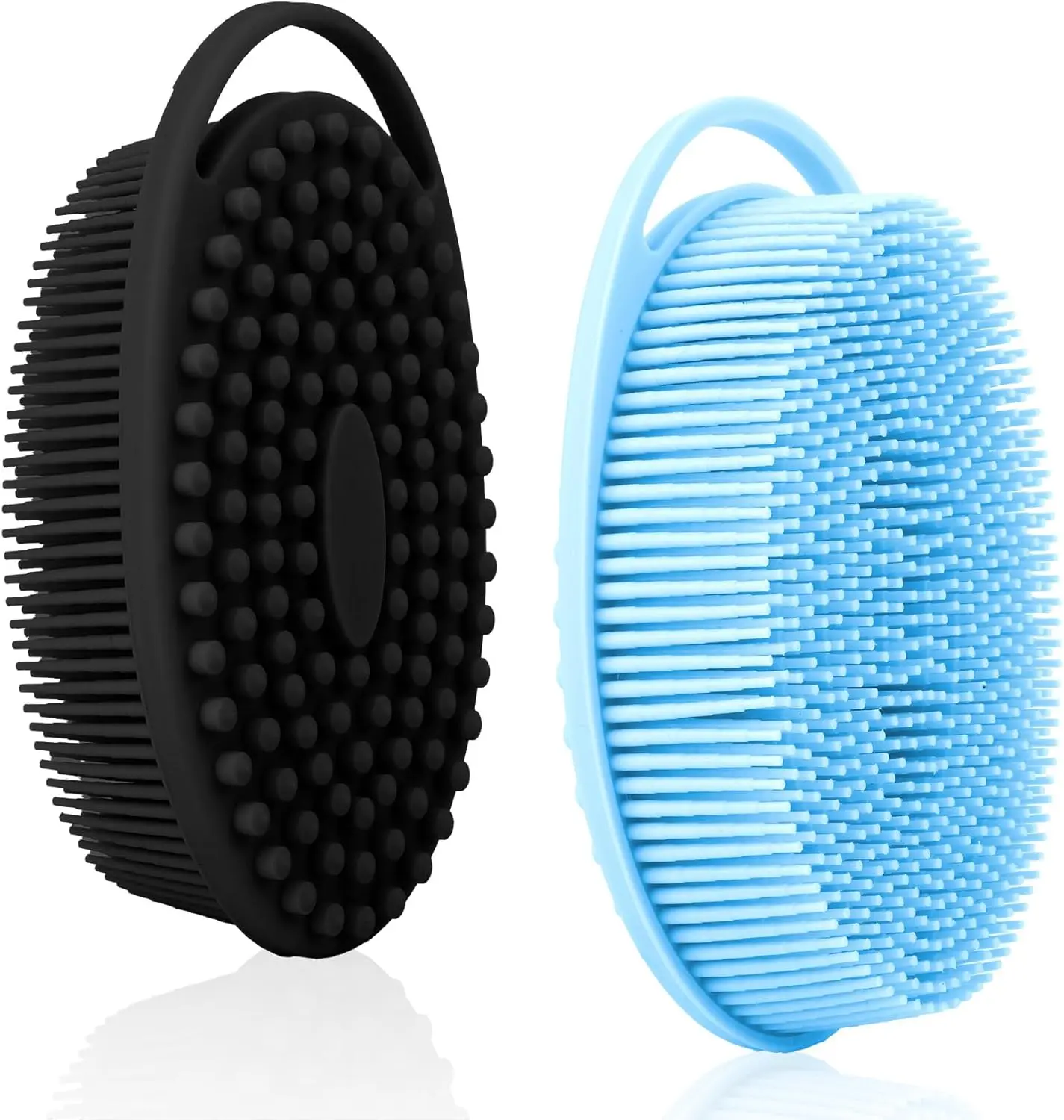 Soft Silicone Body Scrubber 2 PCS, Exfoliating Loofah Shower Brush for Sensitive Skin, Bath Scrubber for Kids Women Men Lathers Well
