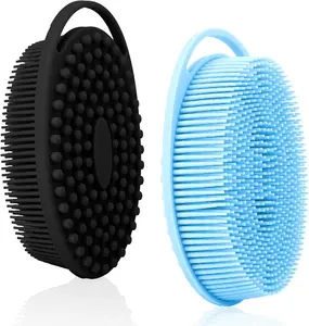 Silicone Body Scrubber 2 Pack, Exfoliating Shower Brush, Soft Loofah for Bath Cleaning Massage, Sensitive Skin Men Women Kids