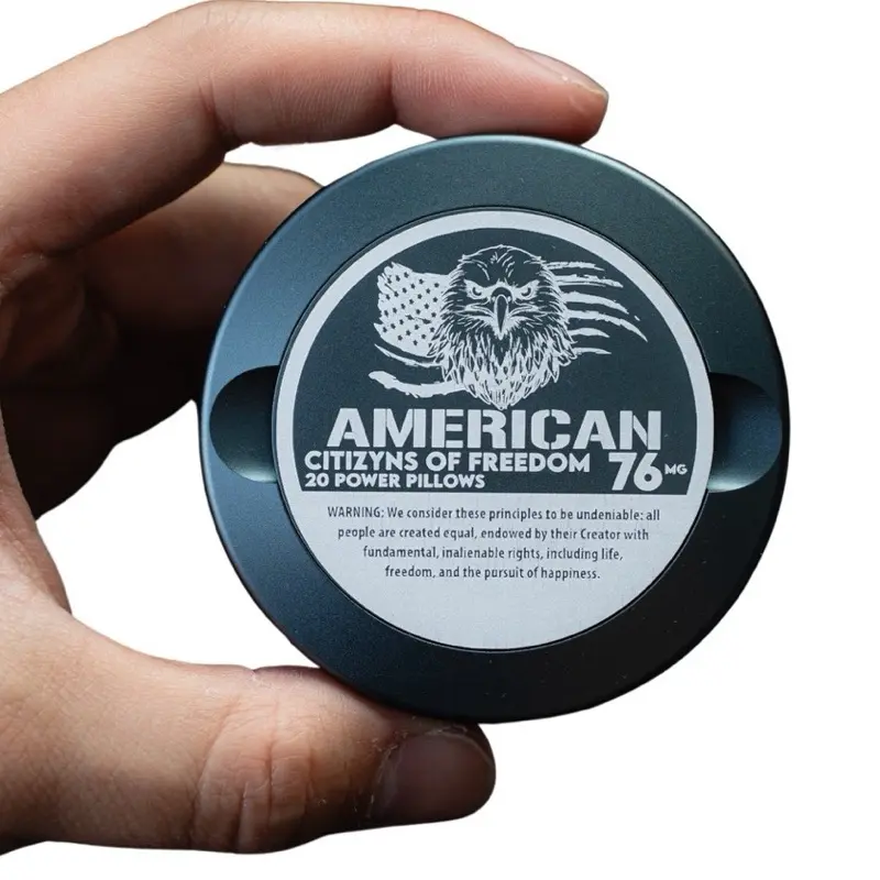 Metal Zyn Can, American Freedom, Addicted Zyn, Snus can, dip can, Metal dip  can, groomsman gift,