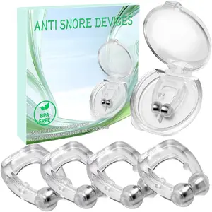 Anti Snore Clip, Magnetic Nose Clip,Silicone Anti Snoring Device for Sleep Quality, Comfortable & Professional Snoring Sleeping Aid for Men Women, Snore Stop - A Box of 4