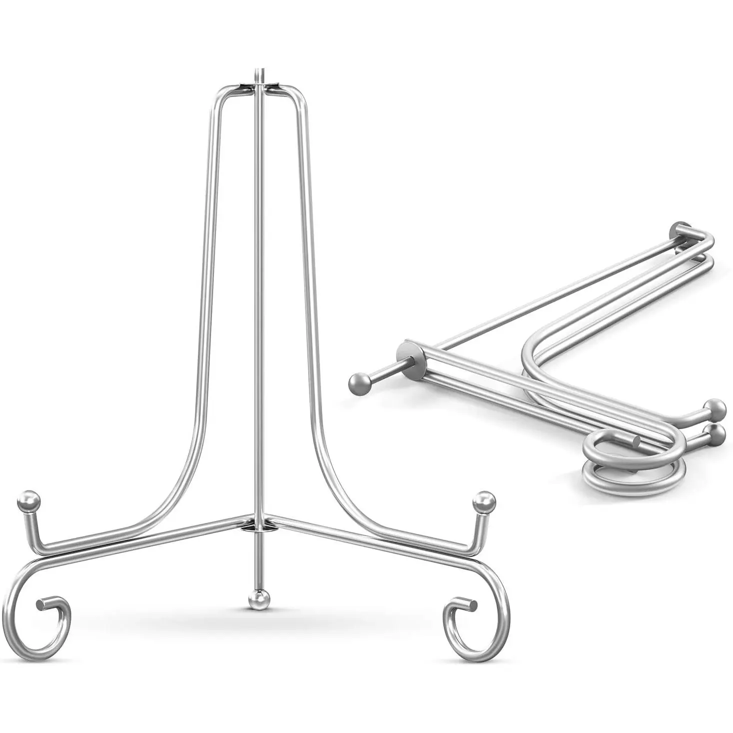 Plate Stands for Display - 8 Inch Holder + Metal Easel Stand for Picture Frame, Decorative Plates, Photo, Book, Collectibles ( 2 Pack)