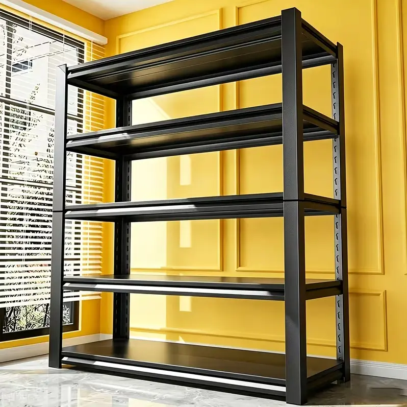 Multi-Room Freestanding Steel Storage Shelving, Height Customizable 5-Tier Metal Rack with 3000 LBS Max Load, Perfect Tool & Sundry Organizer for Garage, Kitchen and Bathroom