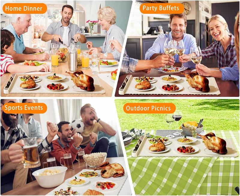 2026 Warming Mat for Food, Rapid Full-Surface Heating, Portable & Rollable Versatile Food Warmer for Countertop, Perfect for Gatherings, Parties &Everyday Use