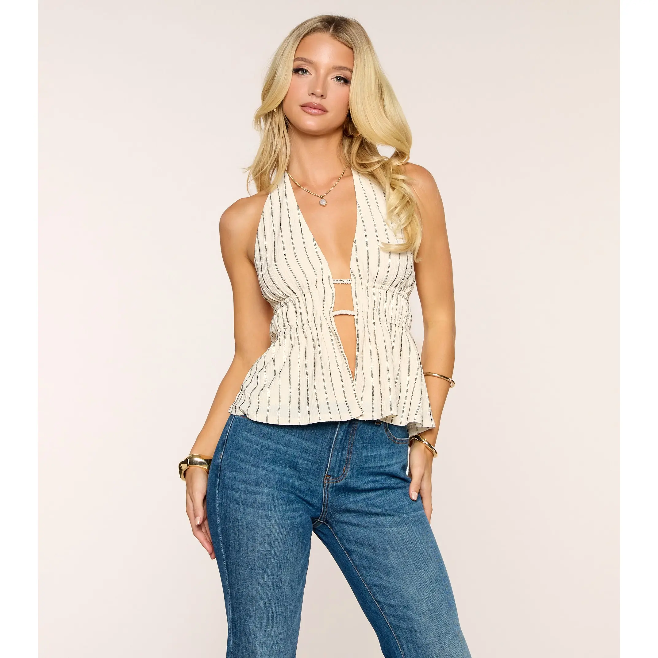 Plans Before Sunset Striped Top