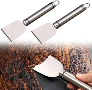 2 Pack Stove Scraper for Tough Case - Wide Using Stainless Steel Scraper for Stove BBQ Grill Kitchen - Scraper for Cleaning Stove Top, Cooktop, Oven, Glass Scraper