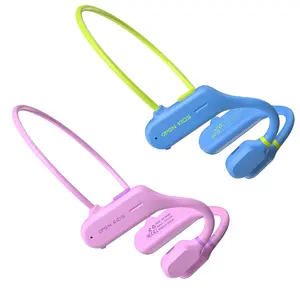 Kids Open Ear Headphones: Bluetooth 5.3 Air Conduction Open Ear Headphones Air Conduction Earbuds with Mic for Boys Girls School/Study/Listen to Music/Watch iPad Toddler Wireless Headset（ Pink & blue ）