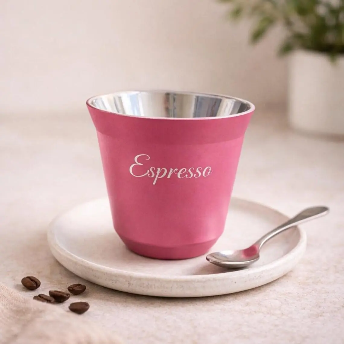 Personalized Engraved Espresso Cup | Custom Stainless Steel Demitasse Mug for Espresso & Turkish Coffee