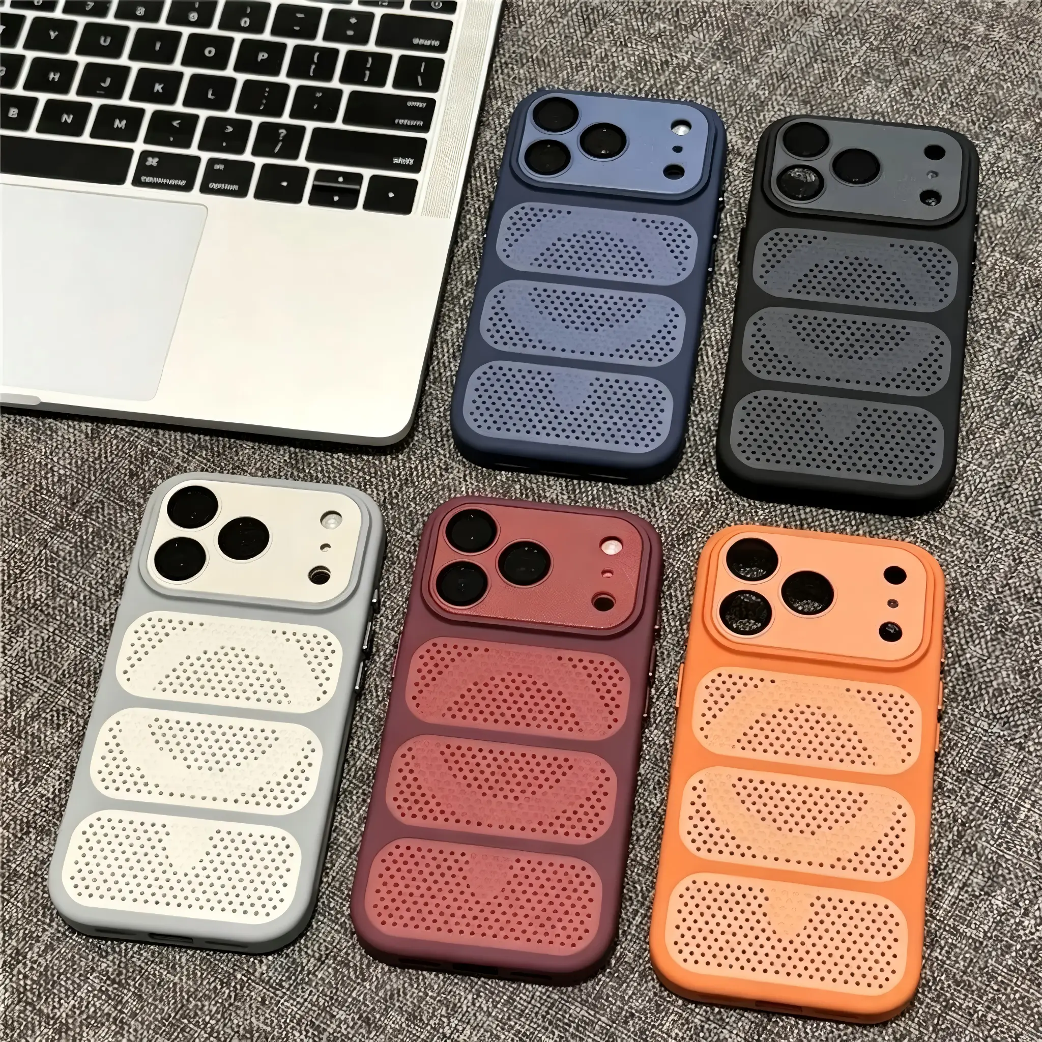 Magnetic TPU MagSafe iPhone Case, Breathable Honeycomb Vent Design, Built-in Lens Protector, Heat Dissipation & Shockproof Cover