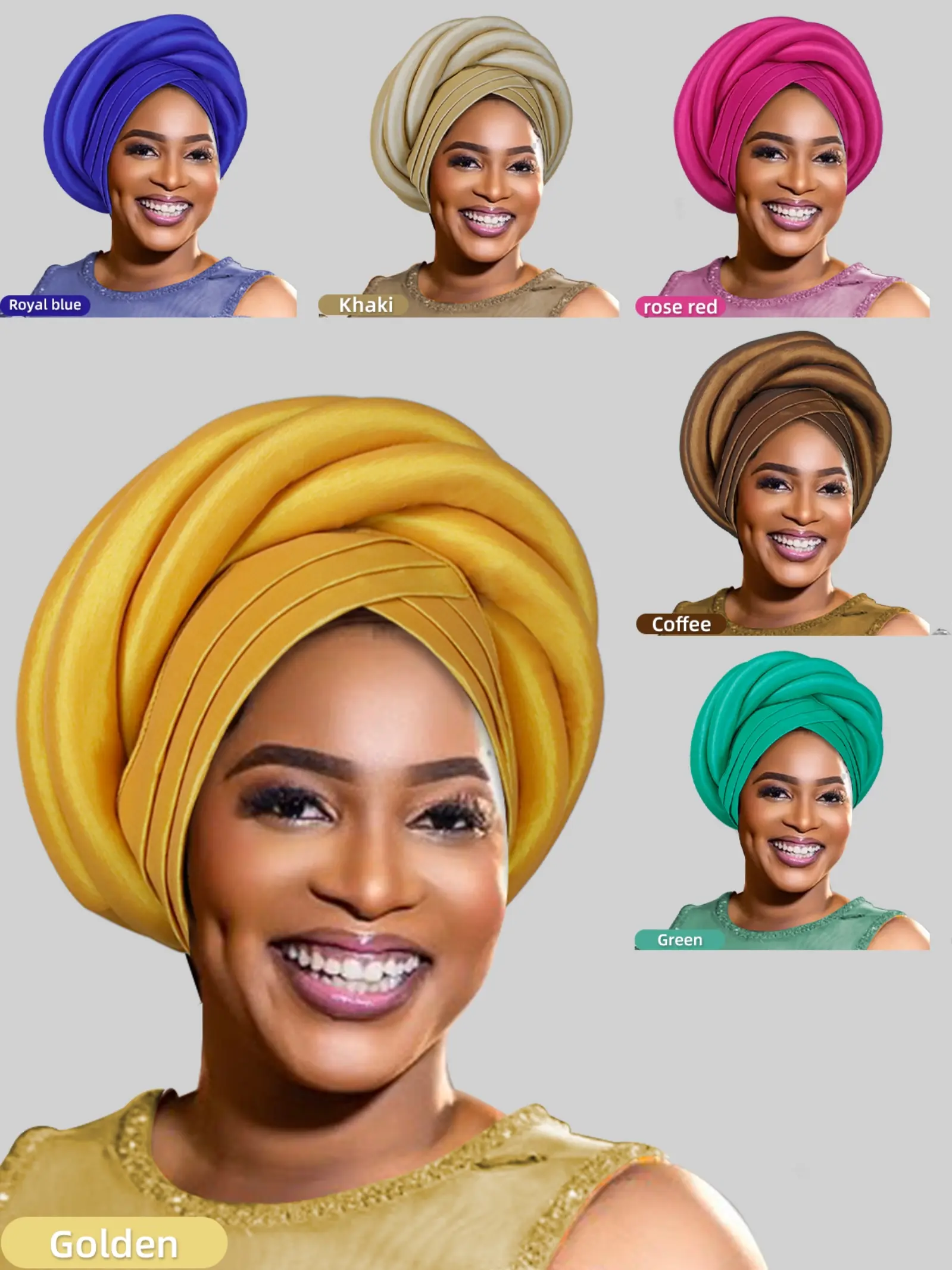 Women's Solid Color Five-Strand Headscarf Cap, Multi-Layered Ladies Hijab Turban Hat, Ideal for Daily Home Use and Holiday Gifts, Head Wrap, Fashion Turban